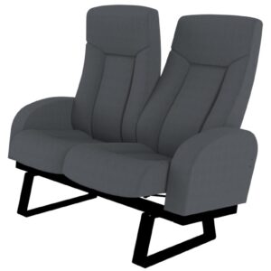 Skeie Sonate Loveseat - render grey with upholstered armrests